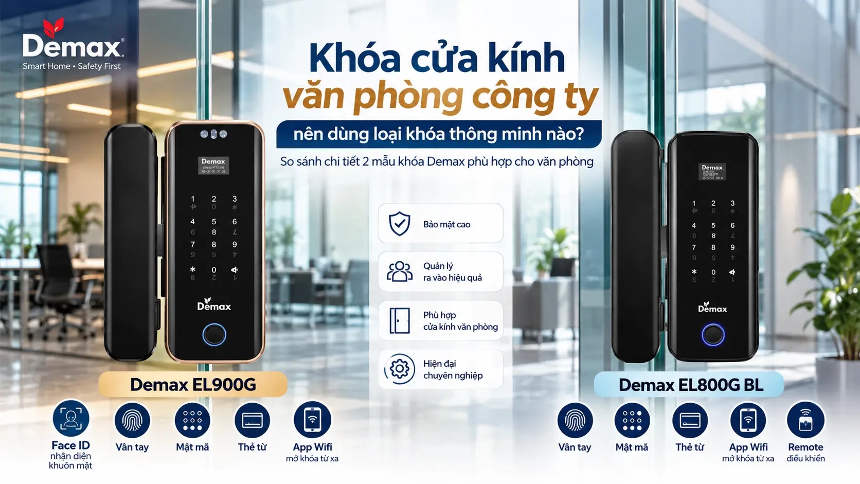 Khoá cửa kính văn phòng công ty