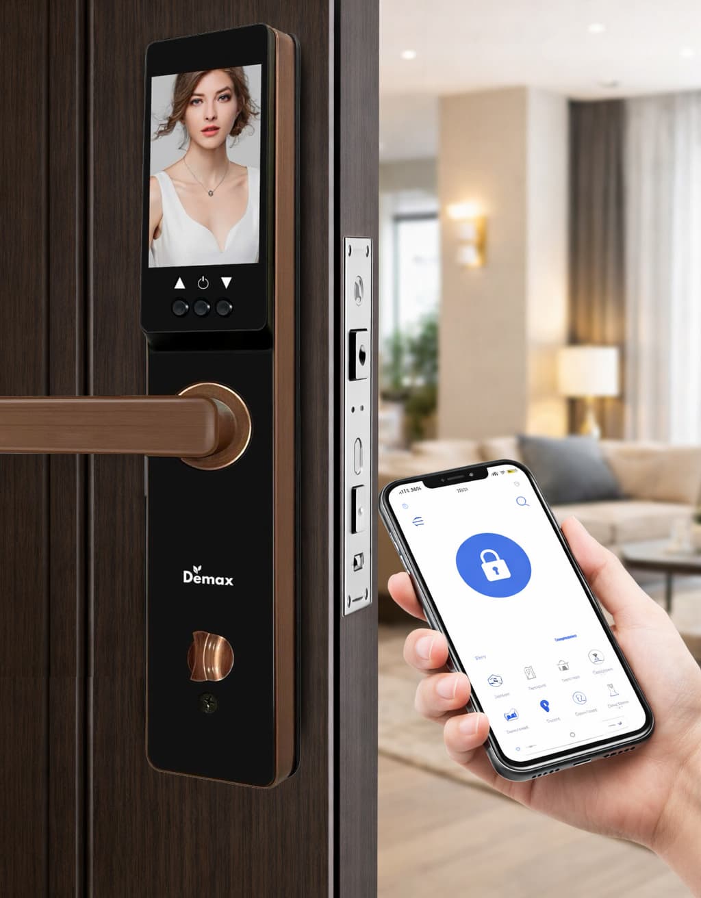 Khoá cửa màn hình chuông