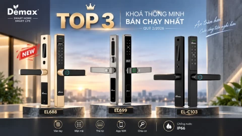 Đánh giá 3 mẫu khóa thông minh bán chạy nhất quý 2/2026: Demax EL688, EL699 và EL-C103