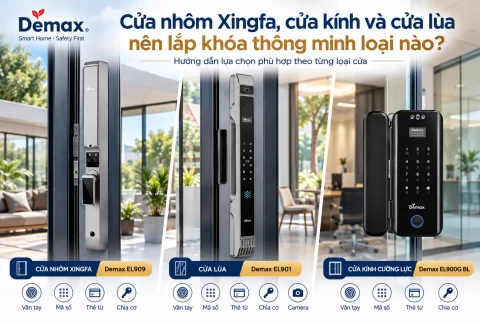 Cửa nhôm Xingfa, cửa kính và cửa lùa nên lắp khóa thông minh loại nào?