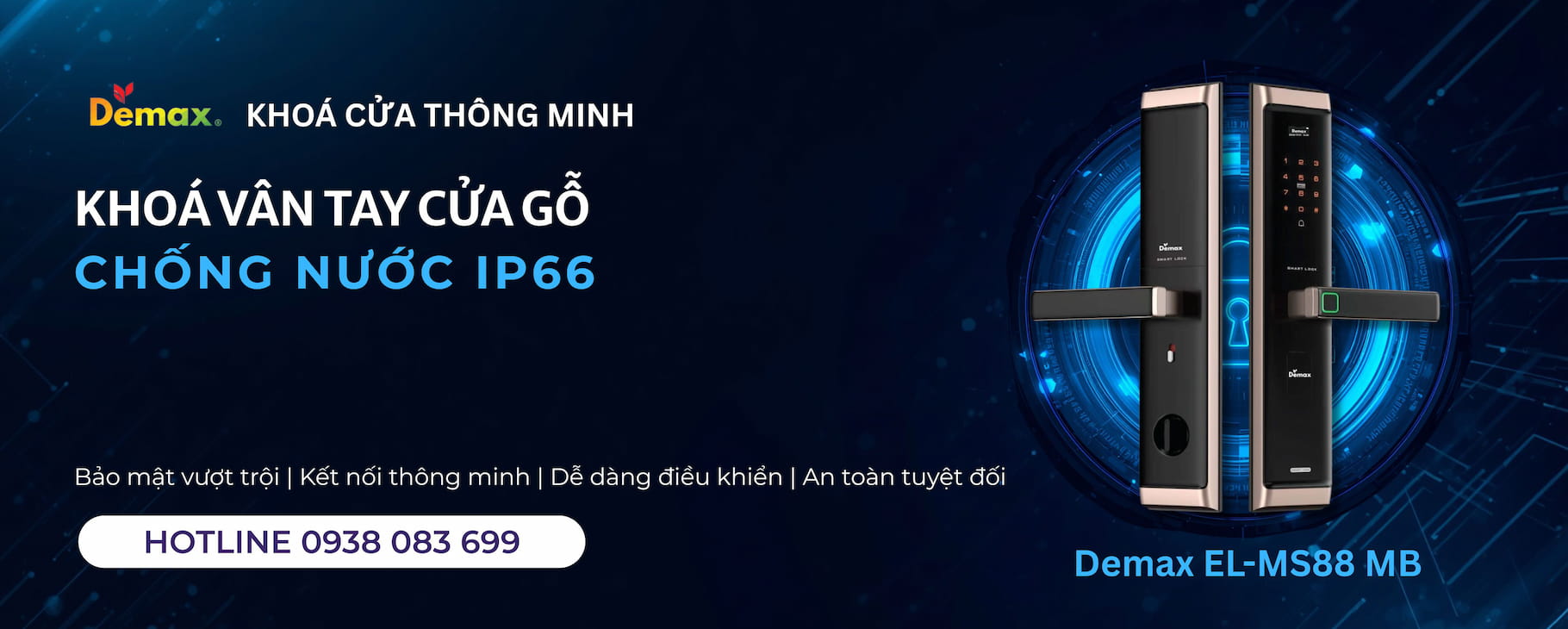 Khoá cửa gỗ chống nước IP66